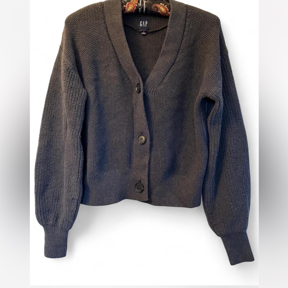 GAP Charcoal Barrel Sleeve Knit Sweater